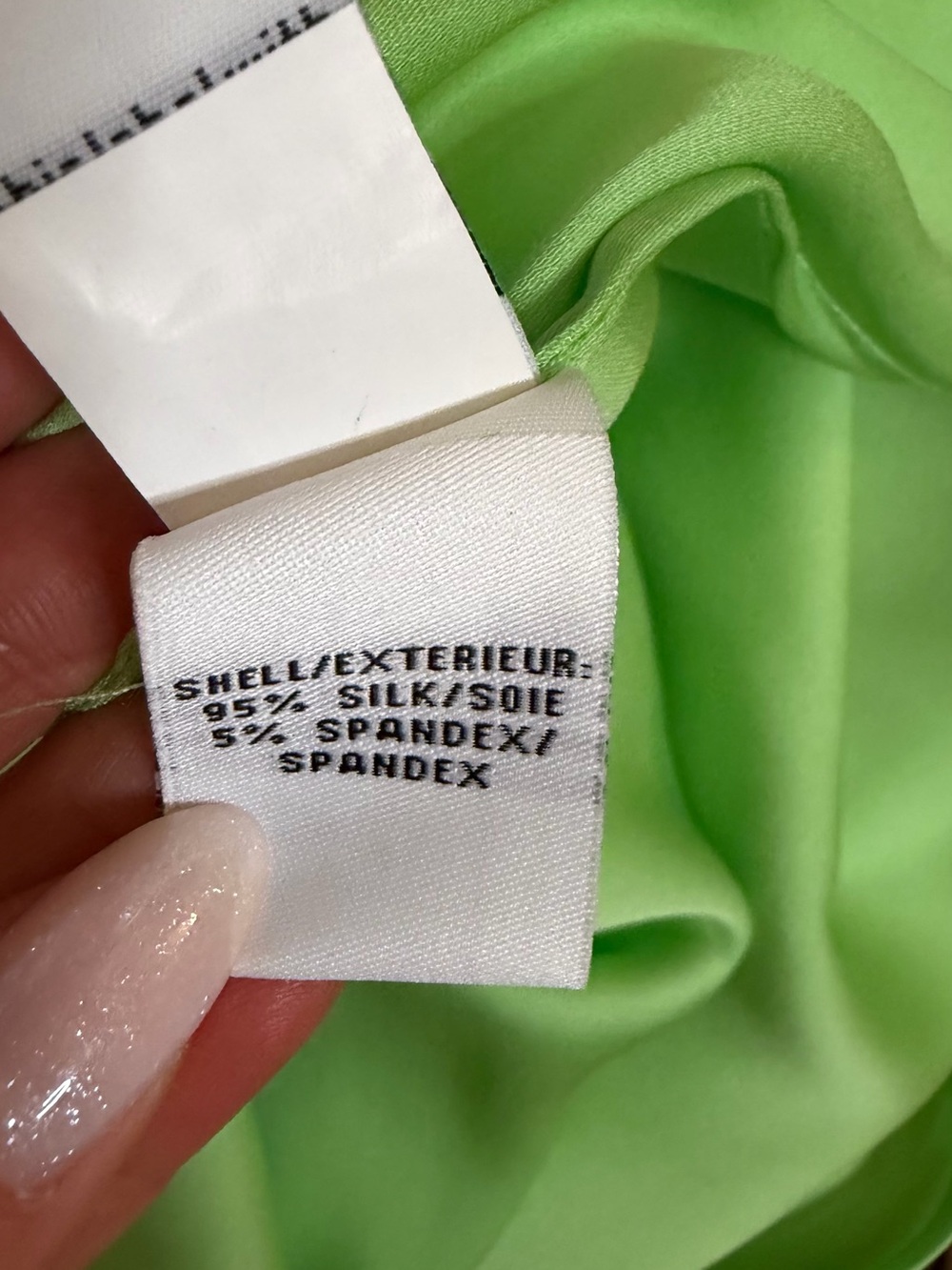 Diane Von Furstenberg Lime Green V-Neck Pleated Blouse - Picture 9 of 9
